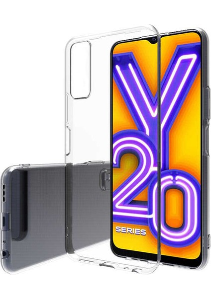 Vivo Y20 Kılıf Süper Silikon Kapak-Renksiz