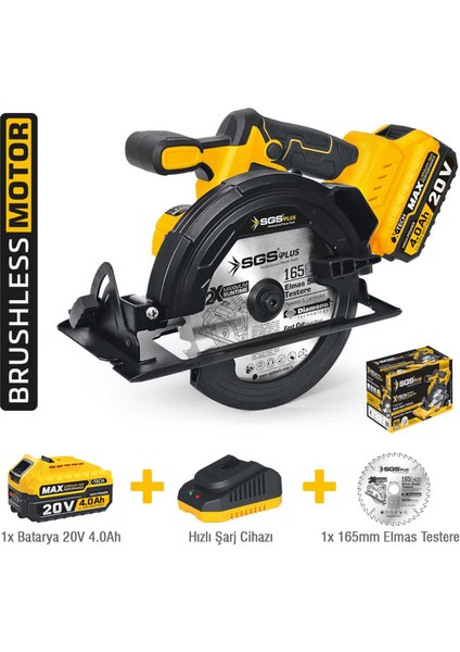 5541 Kömürsüz Akülü Sunta Kesme 165MM Tek Akülü 20V 4AH