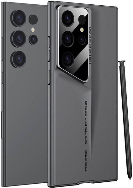 Galaxy S23 Ultra Kılıf Ultra Ince Kamera Korumalı Sert Rubber Procase Kapak-Gri