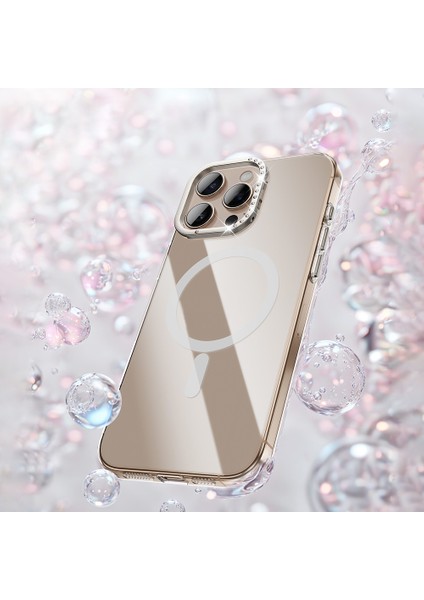 Apple iPhone 16 Pro Kılıf Magsafe Şarj Özellikli Kamera Standlı Zore Estop Kapak-Gold fırsatları