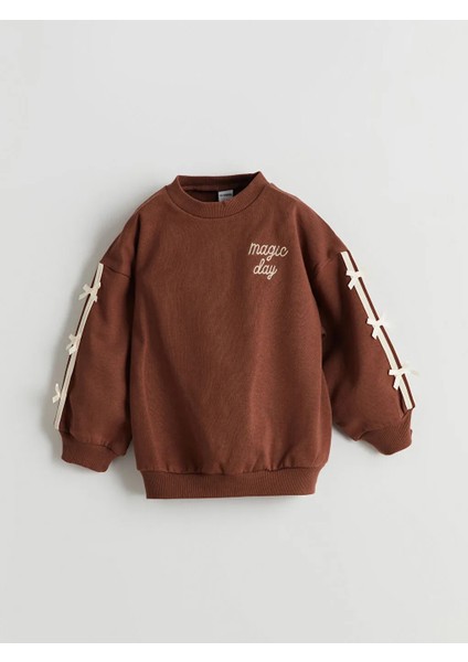 Lcw Kids Kahverengi Bisiklet Yaka Kız Çocuk Baskılı Sweatshirt ve Tayt 2'li fiyatları