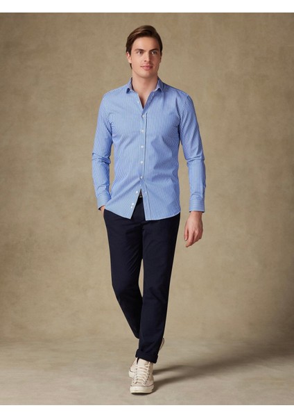 Erkek Gömlek Slim Fit Çizgili