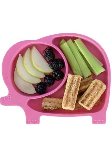 Bebek ve Çocuk Için Sevimli Fil Model Desenli Yemek Bebek Mama Kabı Bölmeli Tabak (4881)