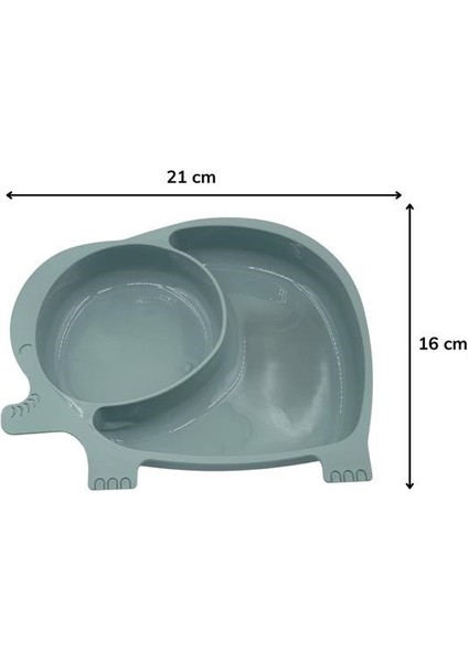 Bebek ve Çocuk Için Sevimli Fil Model Desenli Yemek Bebek Mama Kabı Bölmeli Tabak (4881)
