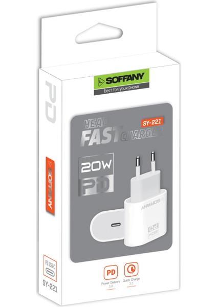 20W Usb-C Typce-C Hızlı Şarj Güç Adaptörü Turbo