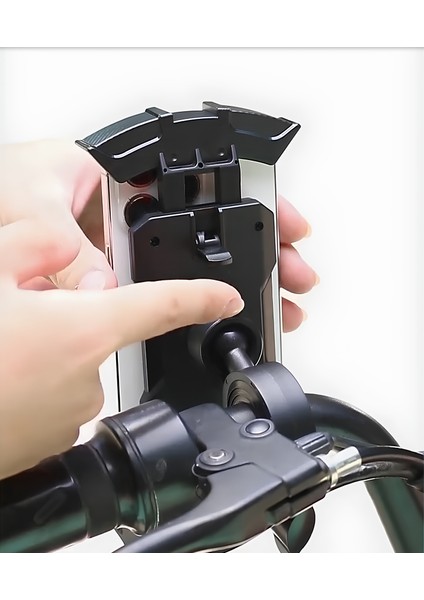 Sp3 Motorsiklet Telefon Tutucu E-Bike Bisiklet Elektrikli Scooter Uyumlu Gidona Bağlanan Kilit Butonlu Telefon Tutacağı modelleri