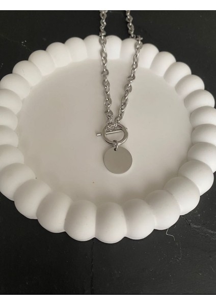Ucu Geçirmeli Kalın Zincir Choker Çelik Kolye modelleri