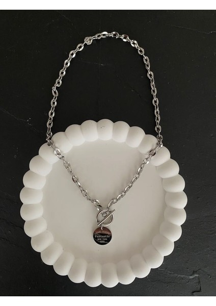 Ucu Geçirmeli Kalın Zincir Choker Çelik Kolye fırsatları