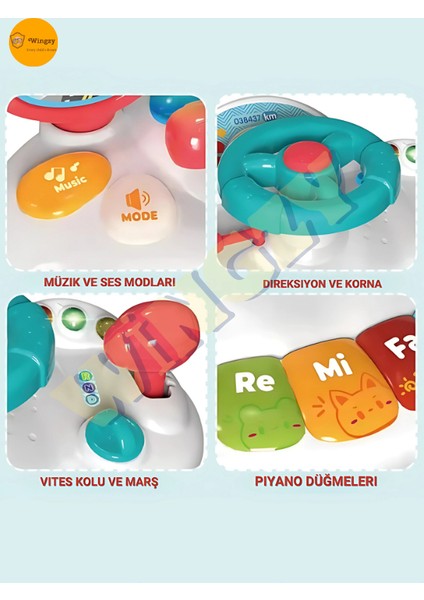 Eğitici Işıklı ve Müzikli Bebek Direksiyonu - Bebekler Için Eğlenceli ve Öğretici Oyuncak modelleri