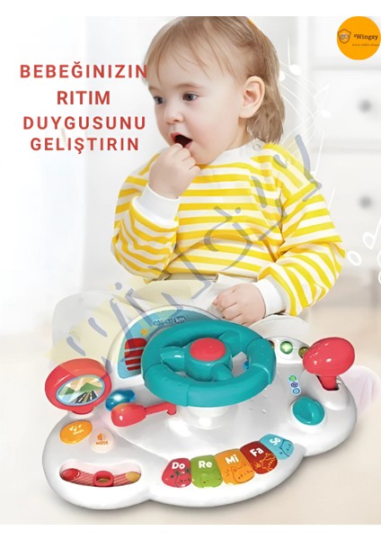 Eğitici Işıklı ve Müzikli Bebek Direksiyonu - Bebekler Için Eğlenceli ve Öğretici Oyuncak fırsatları