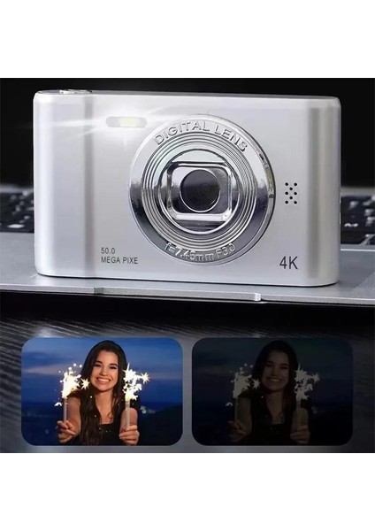 4K Dijital Kamera Seyahat Selfie Kamerası 50 Megapiksel Zoom Hd Fotoğrafçılık 2.4 Inç Ekran Giriş Seviyesi Çocuk Kampüsü Mini Retro Kamera