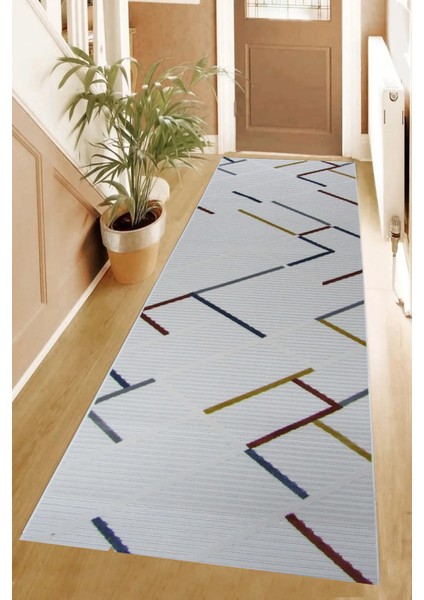 8426A Renkli Bohem Modern Iskandinav Dokuma Halı Kesme Yolluk-Koridor-Antre-Yatak Odası-Mutfak-Hol