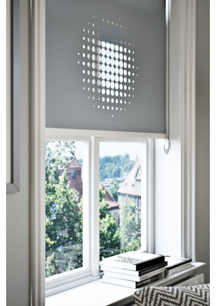 Lazer Kesim Mat Stor Perde, Lazer Kesimli Modern Serisi, M-9004 Antrasit Renk