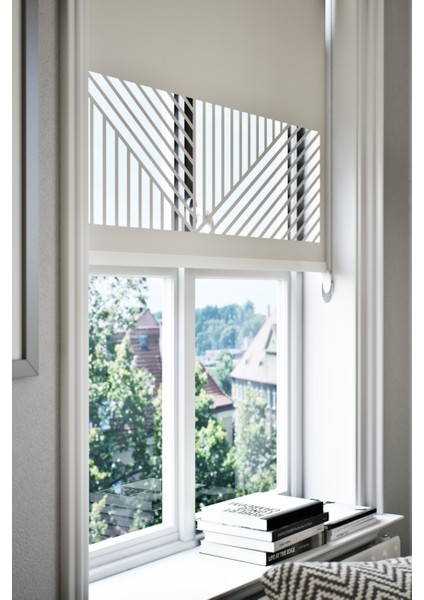 Lazer Kesim Mat Stor Perde, Lazer Kesimli Klasik Serisi, C-151002 Ekru Renk