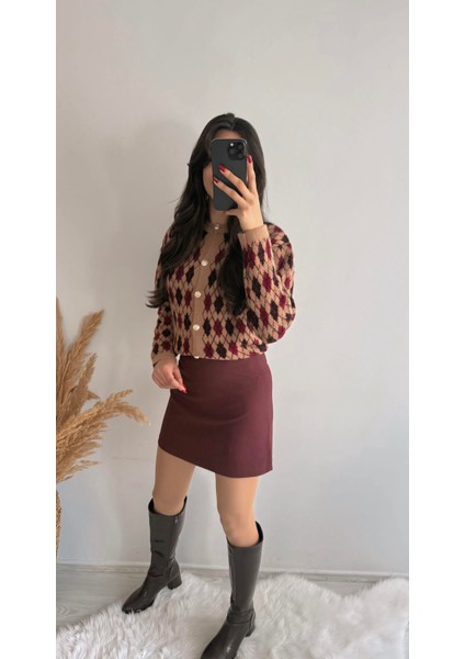Kaylea Lüx Bordo Etek