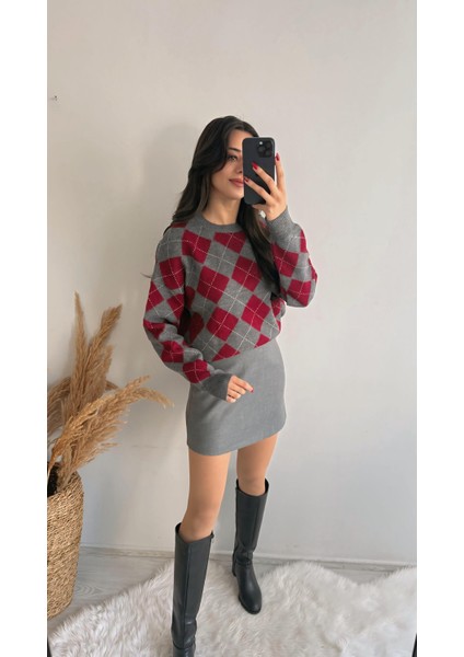 Kaylea Lüx Gri Etek