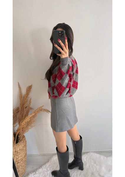 Kaylea Lüx Gri Etek