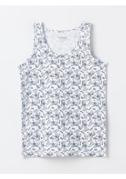 Lcw Kids Beyaz Baskılı Bisiklet Yaka Erkek Çocuk Atlet 2'li fırsatları