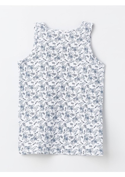 Lcw Kids Beyaz Baskılı Bisiklet Yaka Erkek Çocuk Atlet 2'li indirimleri