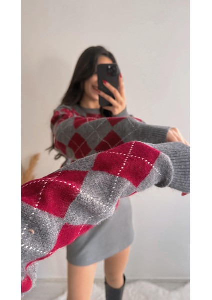 Cotes Küçük Baklava Kazak Gri Bordo indirimleri