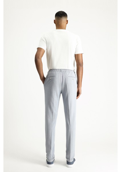 Super Slim Fit Ekstra Dar Kesim Beli Lastikli İpli Gofre Likralı Klasik Kumaş Pantolon fiyatları