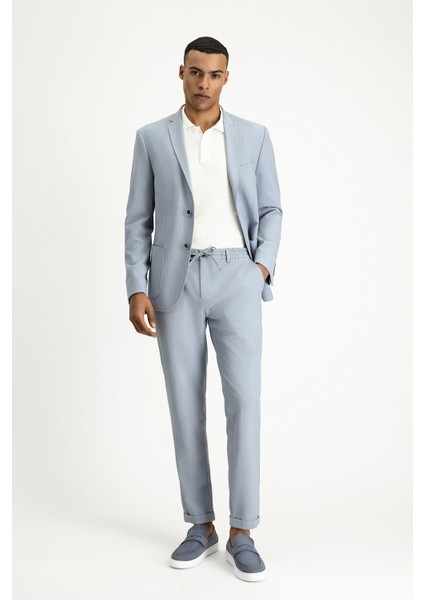 Super Slim Fit Ekstra Dar Kesim Beli Lastikli İpli Gofre Likralı Klasik Kumaş Pantolon modelleri