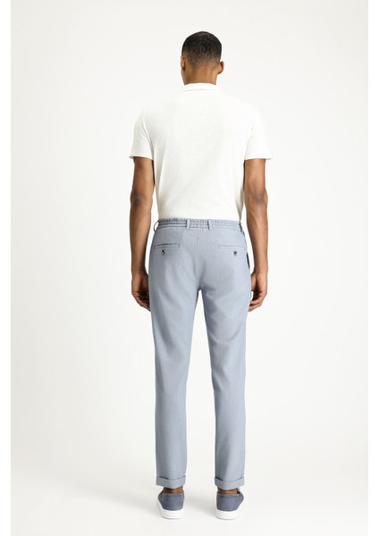 Super Slim Fit Ekstra Dar Kesim Beli Lastikli İpli Gofre Likralı Klasik Kumaş Pantolon indirimleri
