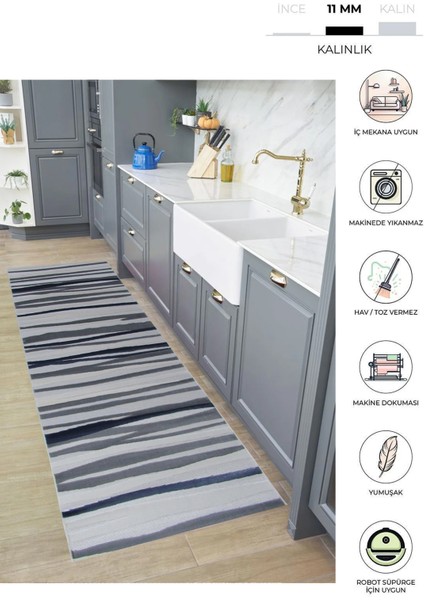 8358A Renkli Bohem Modern Iskandinav Dokuma Halı Kesme Yolluk-Koridor-Antre-Yatak Odası-Mutfak-Hol