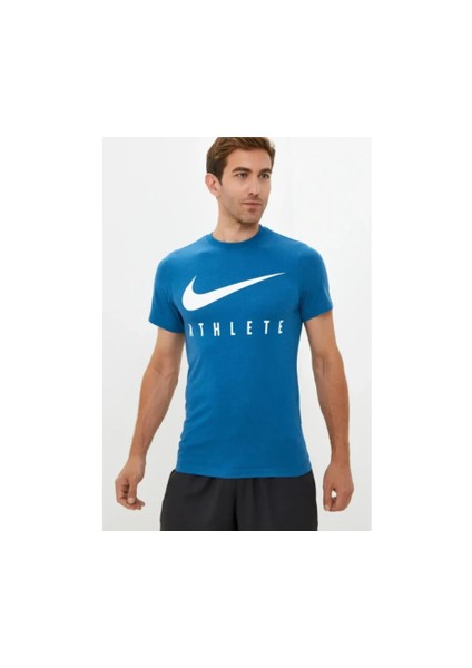 Dri-Fit Training Swoosh Standart Kesim Mavi Erkek Tişört fiyatları
