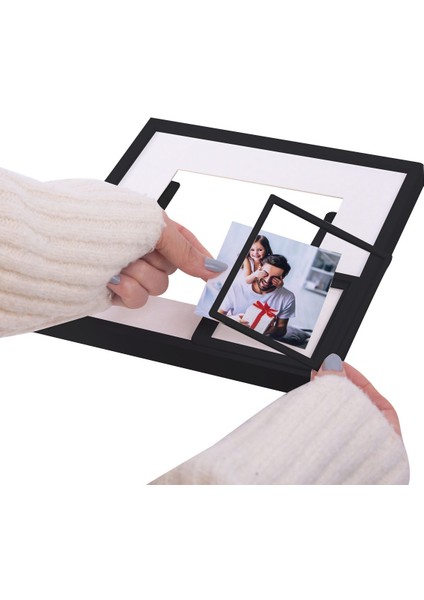 Yapışkanlı Yavrulu Sök-Tak Paspartulu Siyah 21 x 21 cm Kare Fotoğraf Çerçevesi - 3'lü Paket fırsatları
