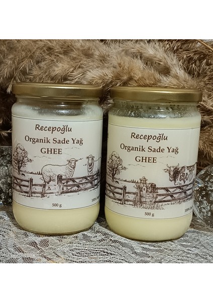 Organik Köy Sade Yağ Sarı Yağ Saf Tereyağ Ghee Laktozsuz Inek & Koyun Toplam 1000 G