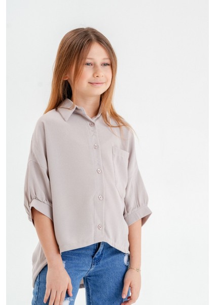 Arkası Pileli Kız Çocuk Gömlek 3119 fiyatları