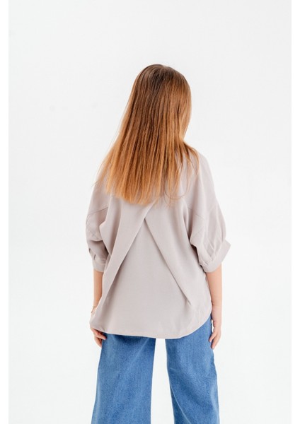 Arkası Pileli Kız Çocuk Gömlek 3119 modelleri