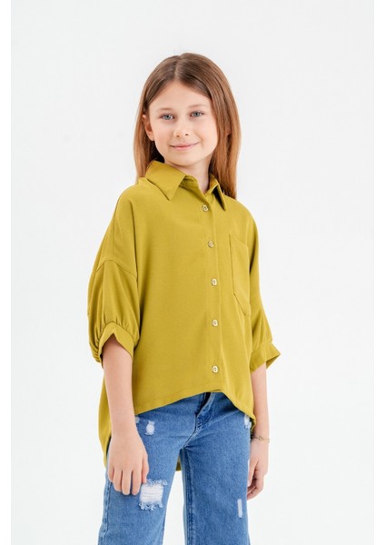 Arkası Pileli Kız Çocuk Gömlek 3119 fiyatları