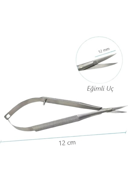 Profesyonel Mikro Makas Eğimli Micro Scissors Curved