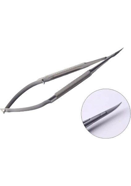 Profesyonel Mikro Makas Eğimli Micro Scissors Curved