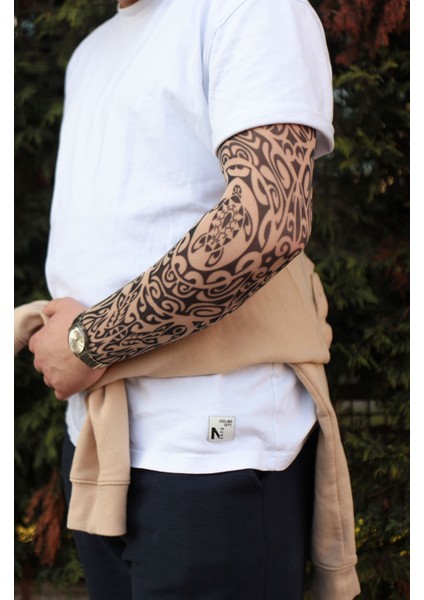 Giyilebilir Turtle Desenli Kol Dövmesi 3D Baskılı Tattoo
