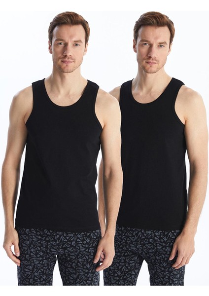 Optik Beyaz U Yaka Penye Erkek Atlet 2'li