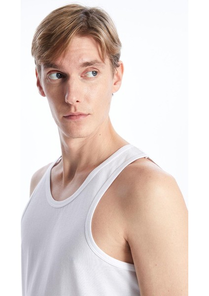 Optik Beyaz U Yaka Penye Erkek Atlet 2'li modelleri