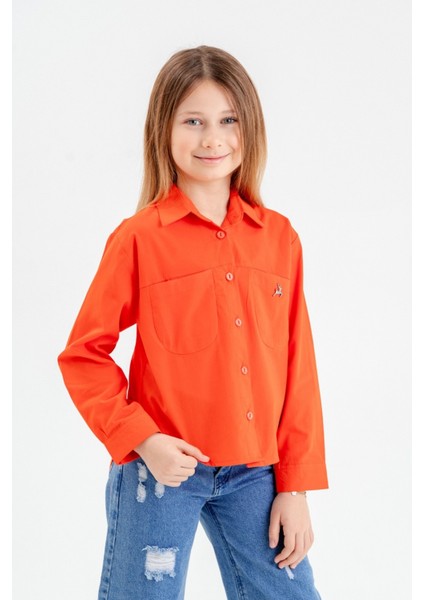 Kız Çocuk Asimetrik Cepli Gömlek 3123 fiyatları