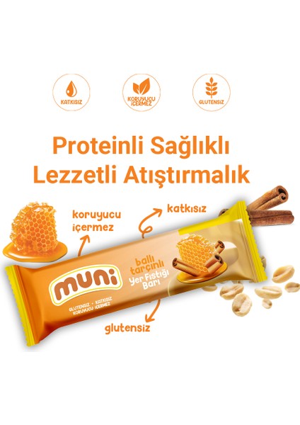 Ballı Tarçınlı Yer Fıstığı Barı, 40 gr x 12 Adet