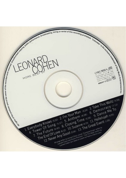 Leonard Cohen – More Best Of – CD