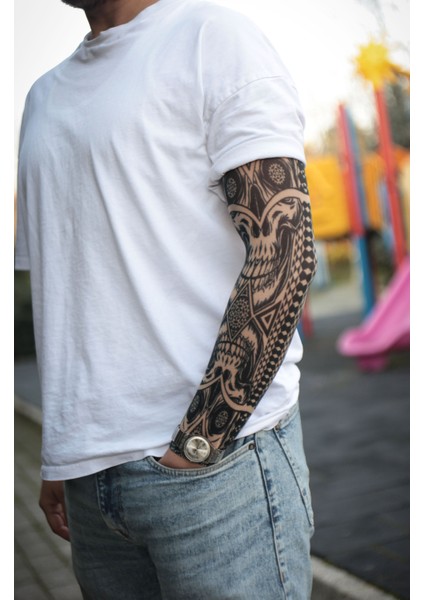 Giyilebilir Skull Eyes Kol Dövmesi 3D Baskılı Tattoo
