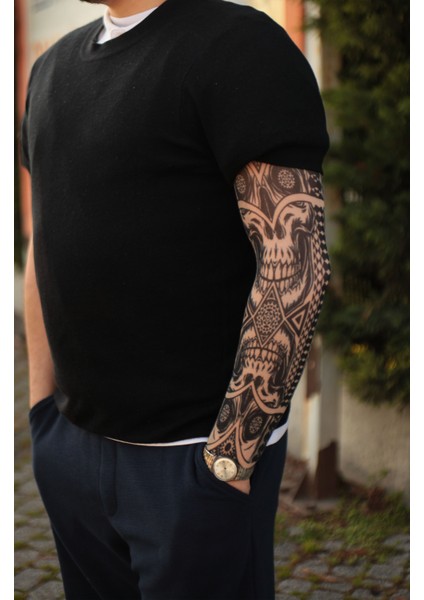 Giyilebilir Skull Eyes Kol Dövmesi 3D Baskılı Tattoo