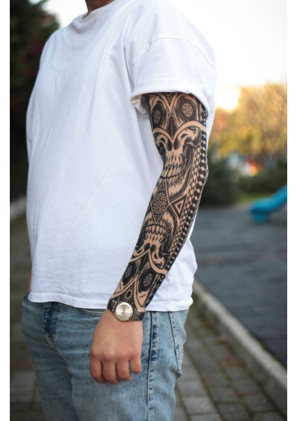 Giyilebilir Skull Eyes Kol Dövmesi 3D Baskılı Tattoo
