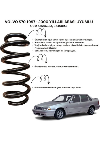 ST135010R - 1997-2000 Volvo S70 Arka Helezon Yay Takımı (2 Adet)