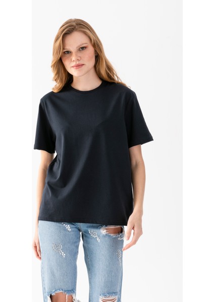 Unisex T-Shirt, Kısa Kollu Oversize T-Shirt, Pamuklu Siyah Bisiklet Yaka Oversize Tişört, Kadın Tişört, Erkek Tişört. fiyatları