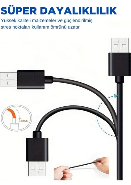 5V 2.0 USB + Type-C Girişli Hızlı Şarj ve Data Kablosu TN-C04