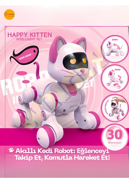 Wingzy Uzaktan Kumandalı Şarjlı Akıllı Kedi - Interaktif, Eğitici ve Eğlendirici Robot Oyuncak