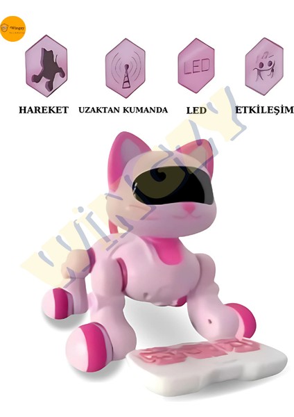 Wingzy Uzaktan Kumandalı Şarjlı Akıllı Kedi - Interaktif, Eğitici ve Eğlendirici Robot Oyuncak